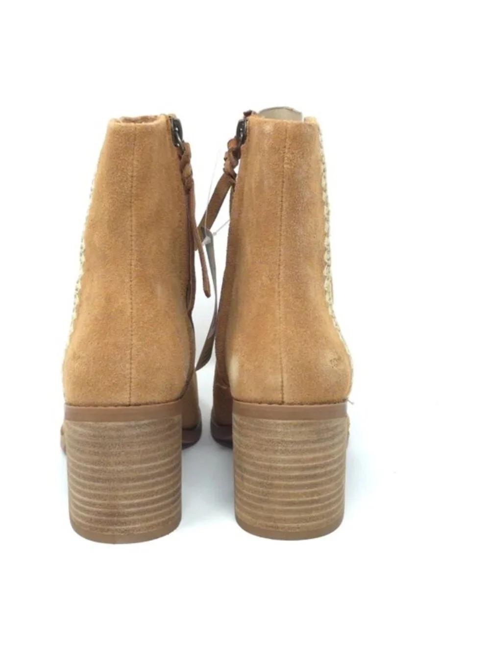 TOMS Evelyn Brown Suede Stacked Heel Ankle Boots 6M - Picture 5 of 12